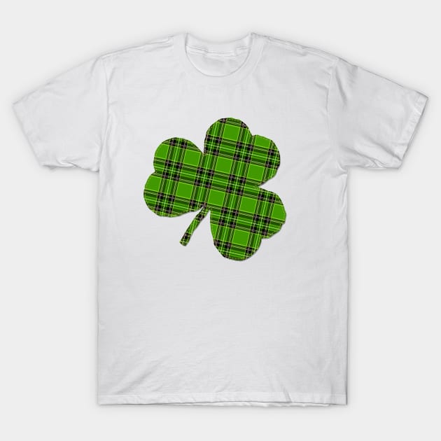 St Patrick's Day Irish Green Flannel Shamrock T-Shirt by TBA Design